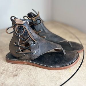 FREE PEOPLE BASKE NOMAD LEATHER GLADIATOR SANDALS